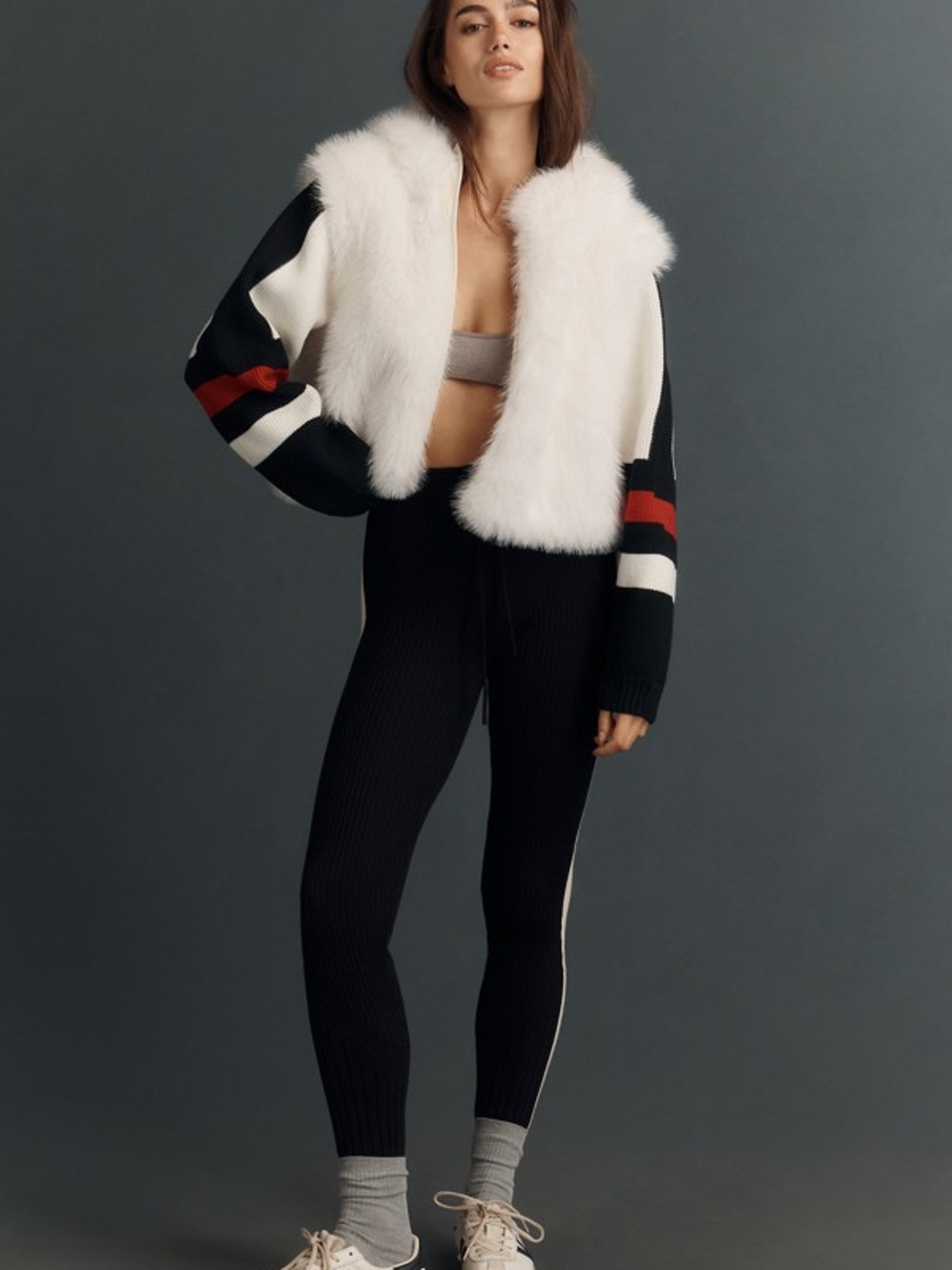 Anthropologie Daily Practice The Switch Back Fuzzy Knit Cardigan Sweater Small